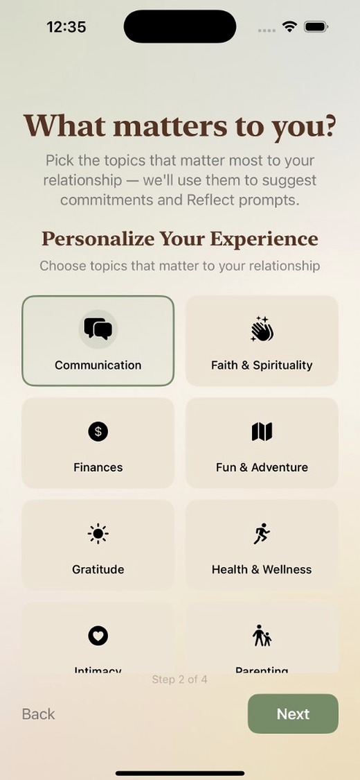 Topic selection for personalization